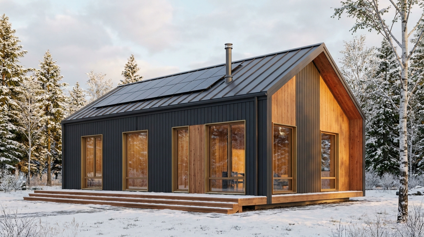 森の家 外観 — AI render based on BIM specs