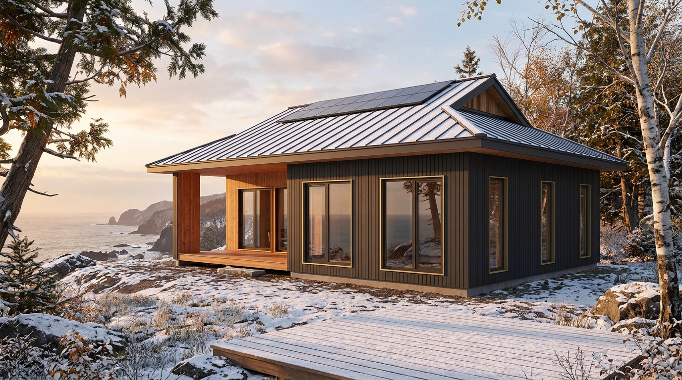 南の砦 外観 — AI render based on BIM specs