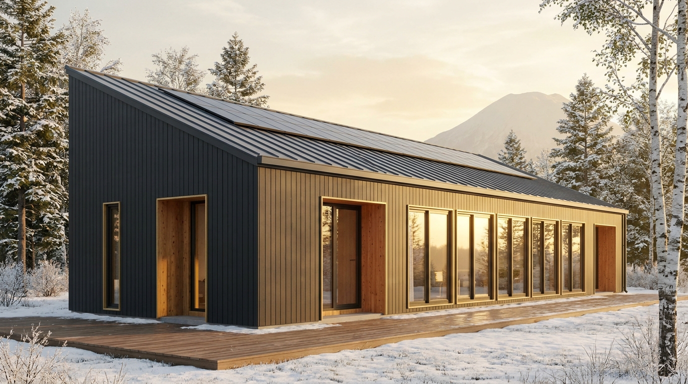 東の蔵 外観 — AI render based on BIM specs