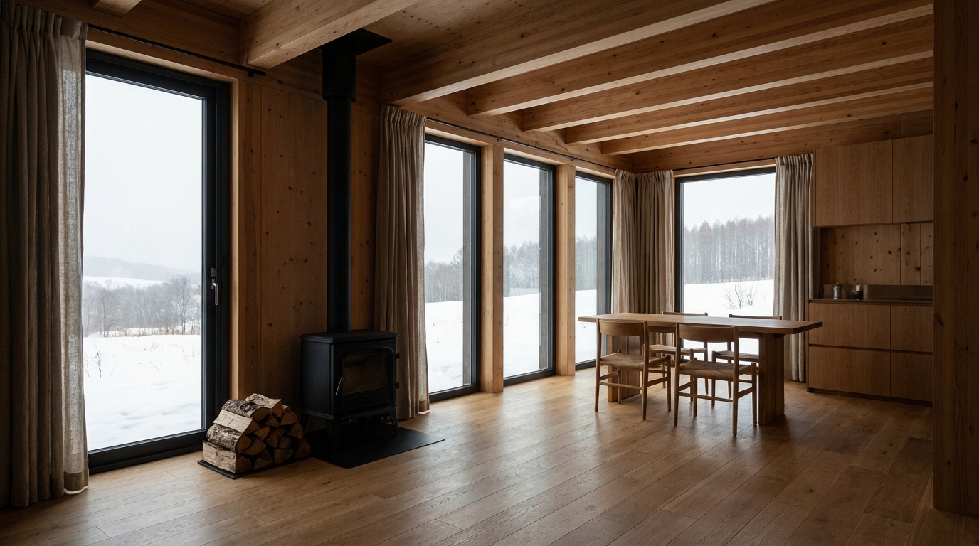 雪の小屋 内観