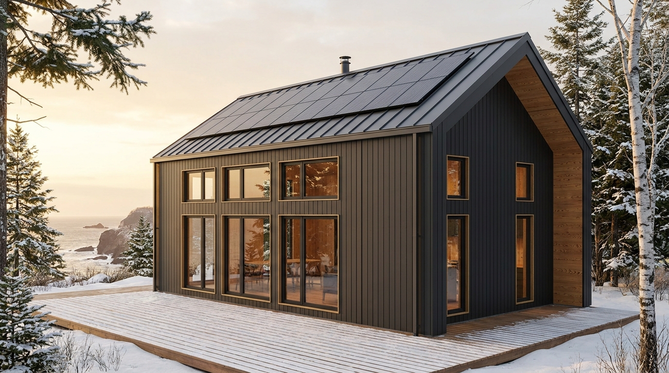 湖の館 外観 — AI render based on BIM specs