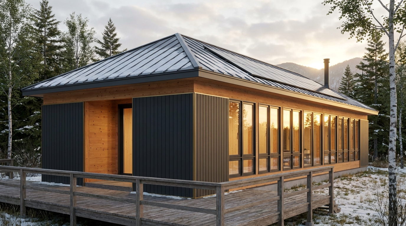 月の小屋 外観 — AI render based on BIM specs