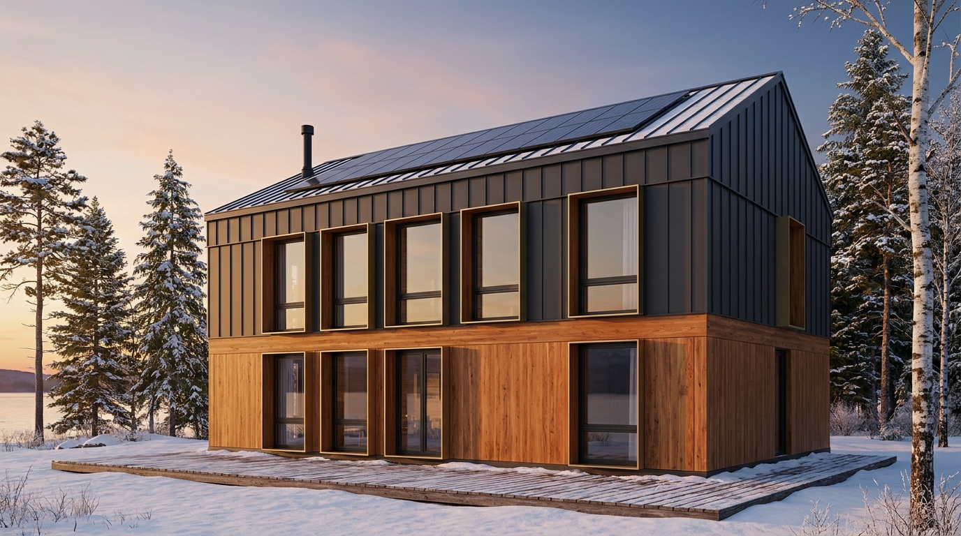 霜の蔵 外観 — AI render based on BIM specs