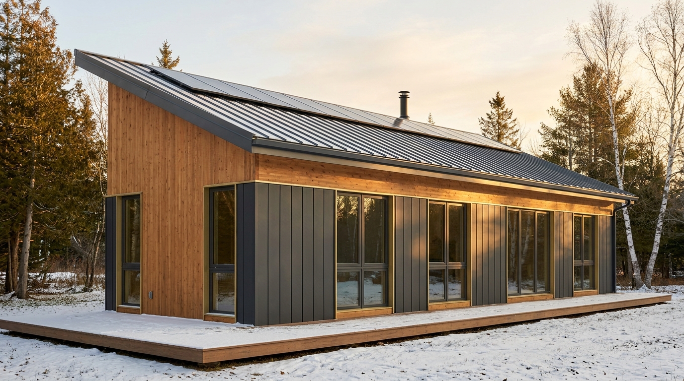 月の小屋 外観 — AI render based on BIM specs
