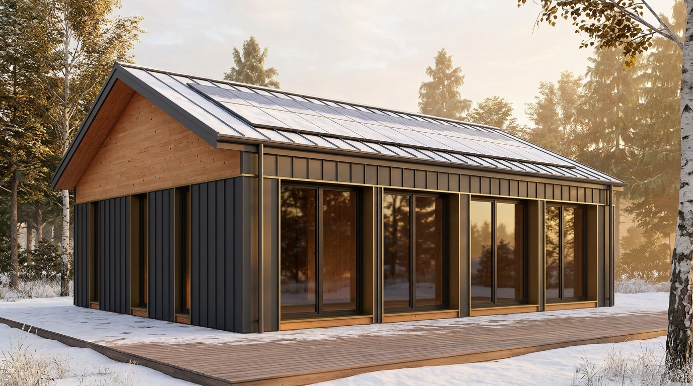 霧の家 外観 — AI render based on BIM specs