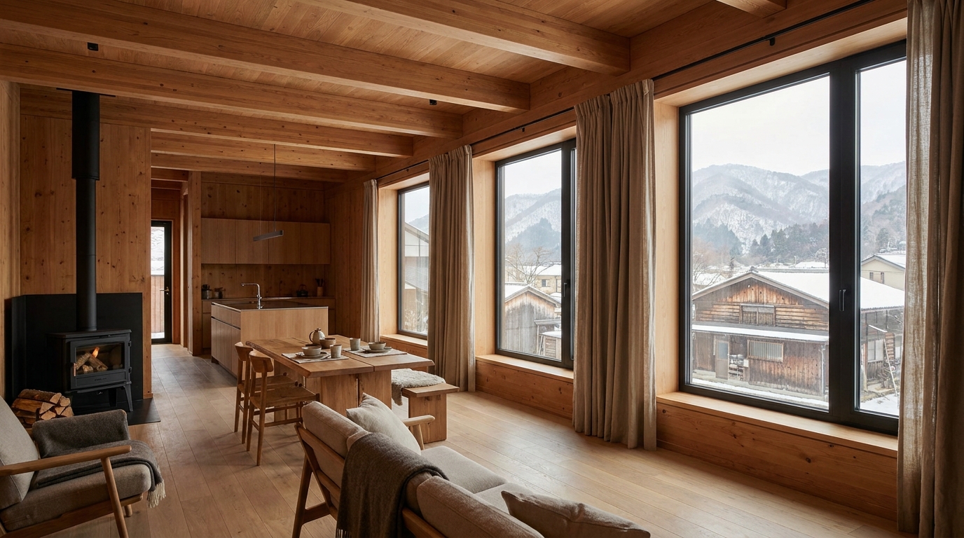 霜の小屋 内観