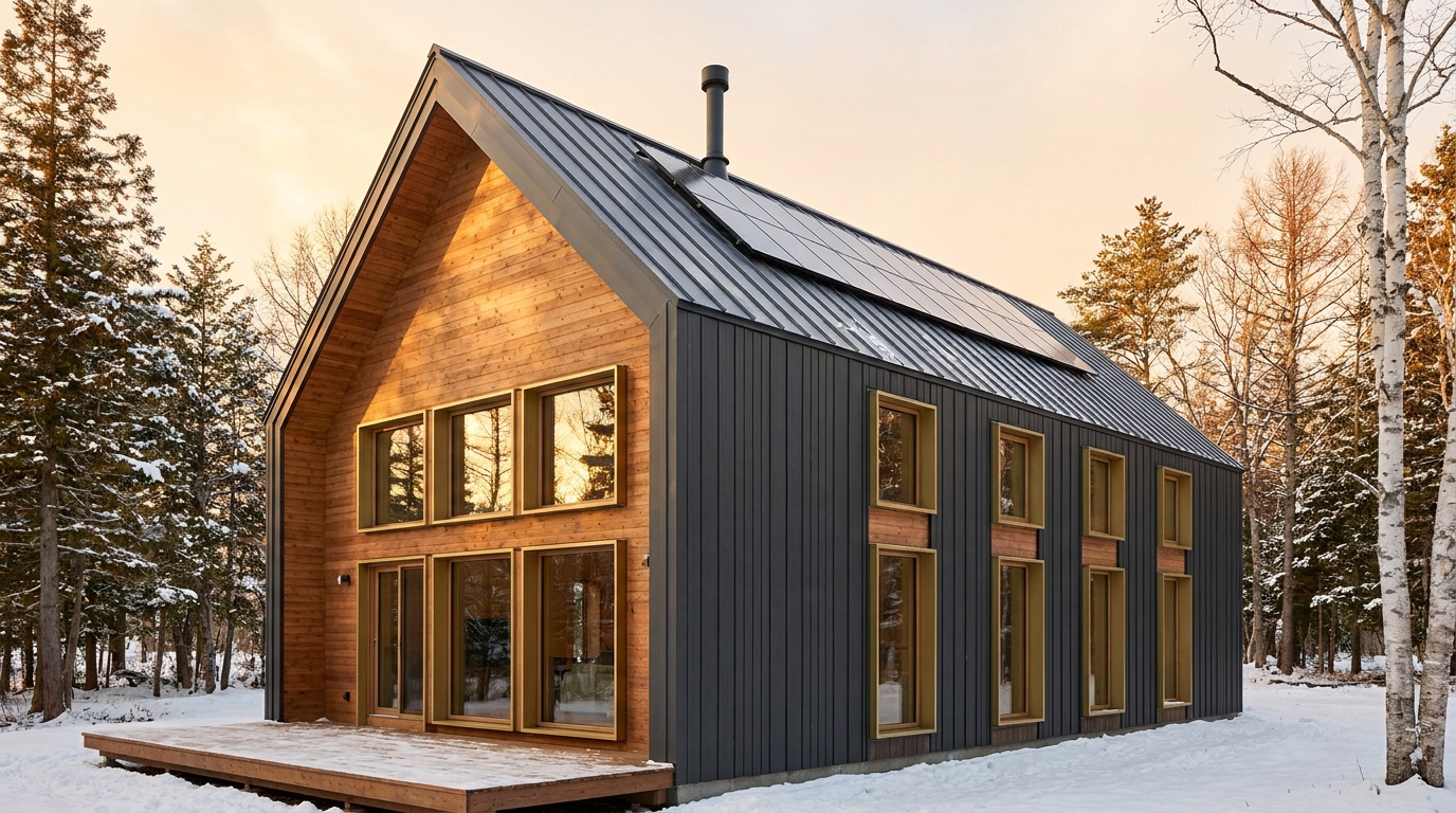 雨の館 外観 — AI render based on BIM specs