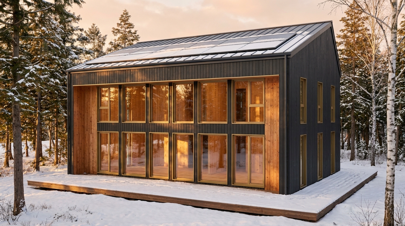 月の家 外観 — AI render based on BIM specs