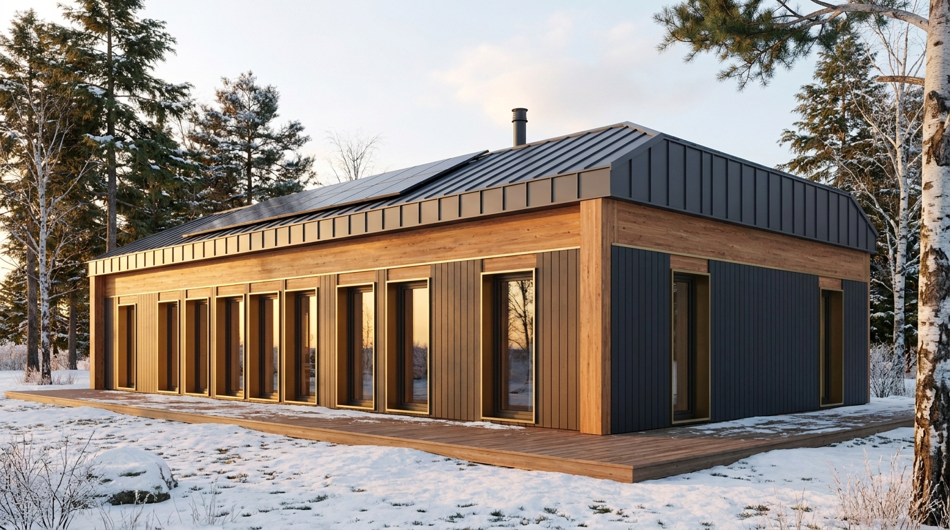 霜の塔 外観 — AI render based on BIM specs