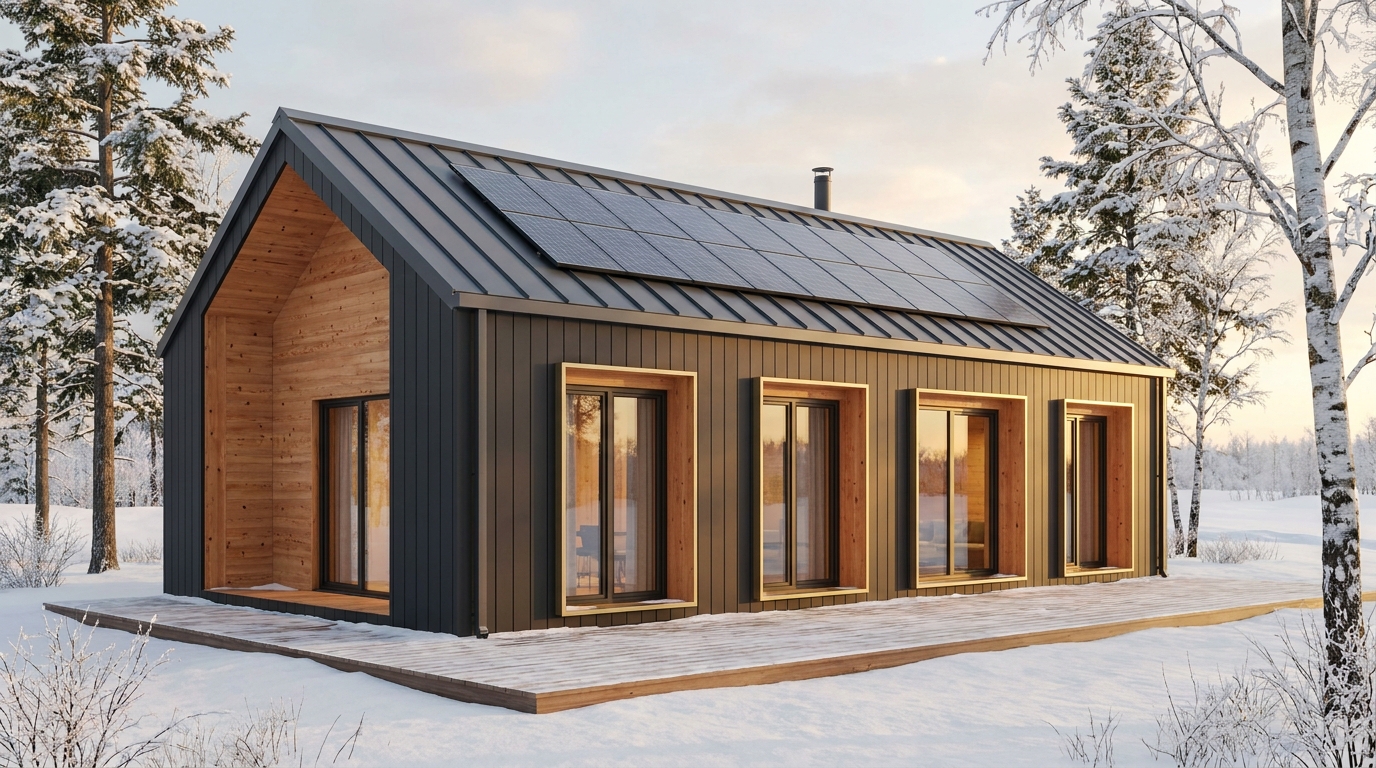 雨の家 外観 — AI render based on BIM specs