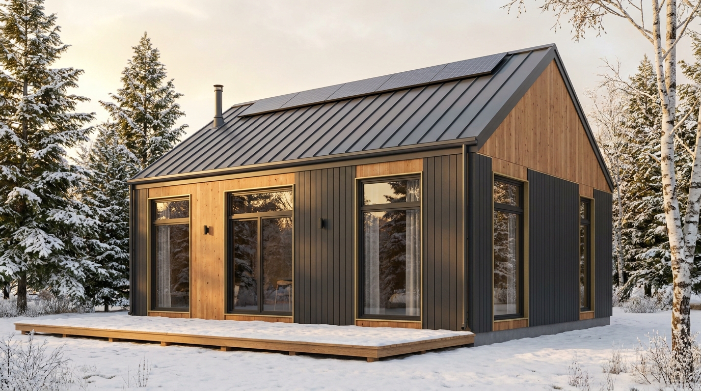 月の庵 外観 — AI render based on BIM specs