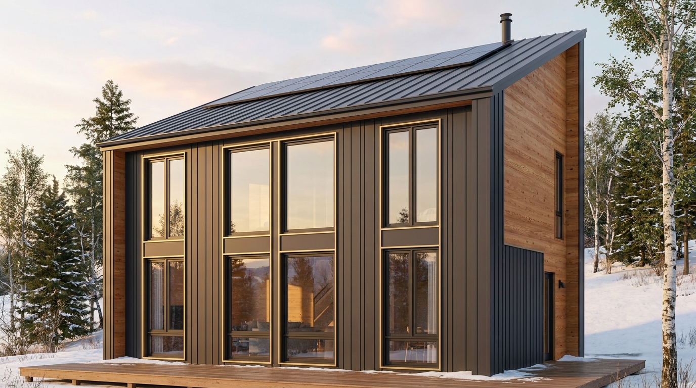 南の小屋 外観 — AI render based on BIM specs