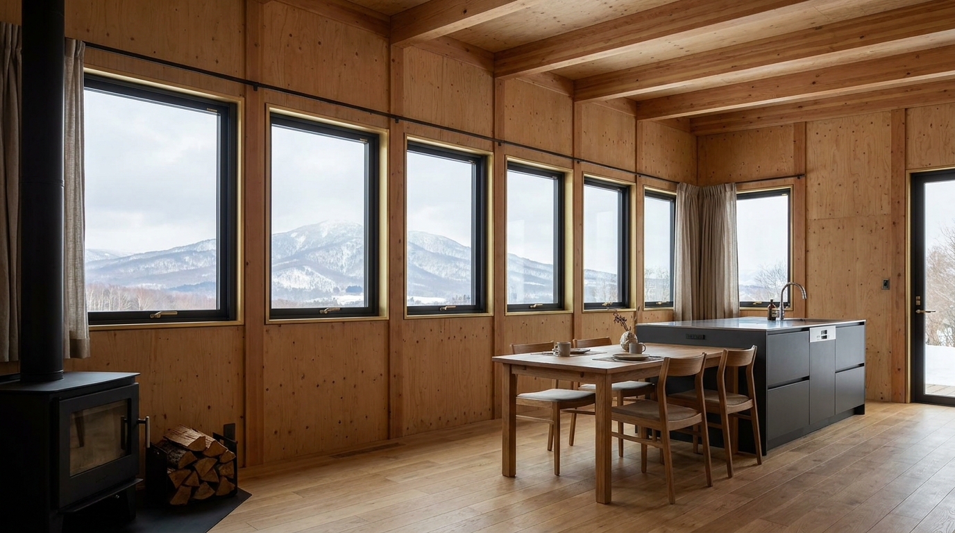 湖の小屋 内観