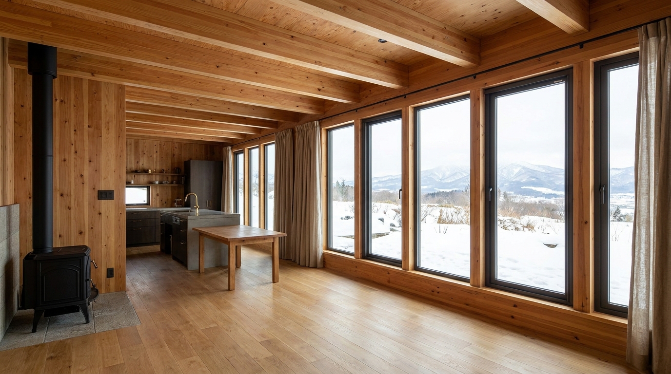 霜の小屋 内観