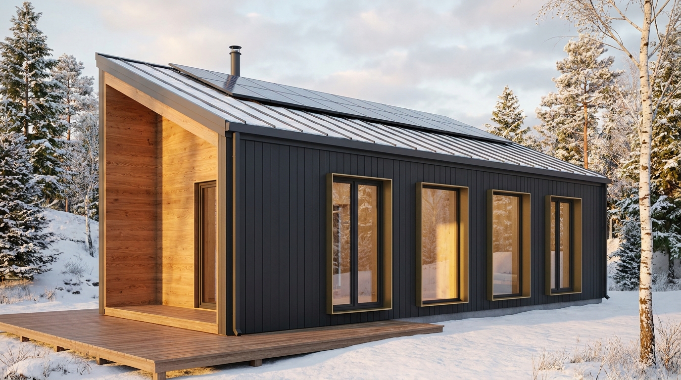 星の小屋 外観 — AI render based on BIM specs
