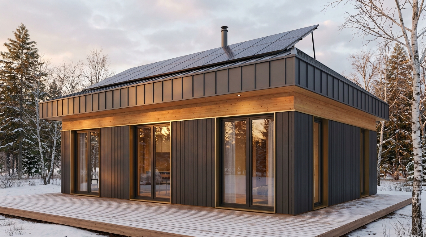 北の里 外観 — AI render based on BIM specs