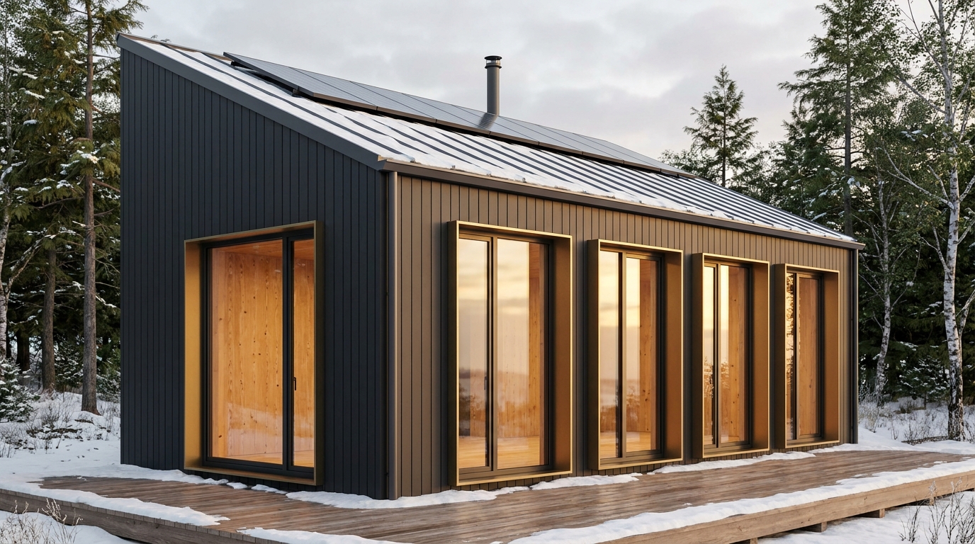 月の巣 外観 — AI render based on BIM specs