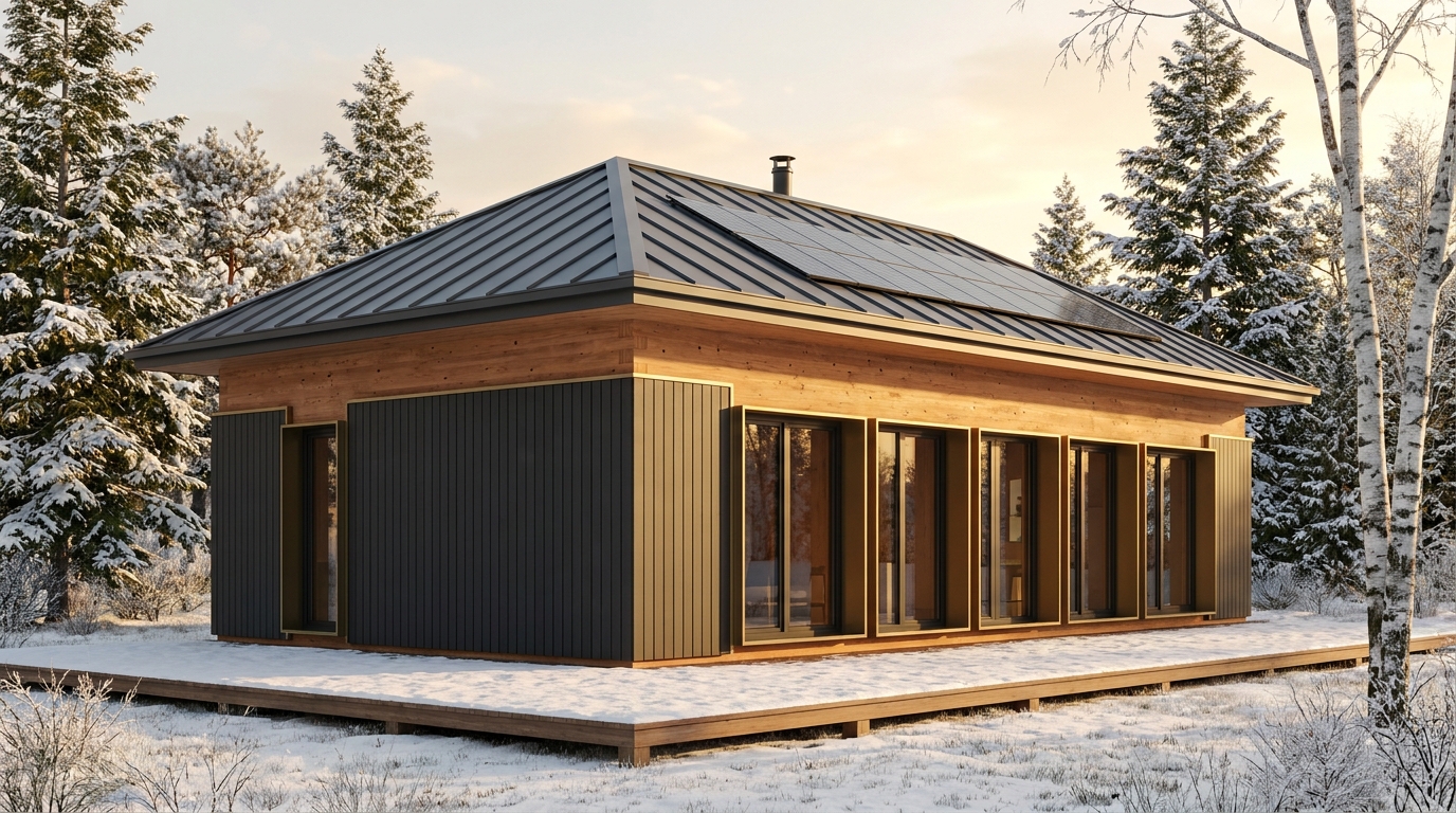霜の塔 外観 — AI render based on BIM specs