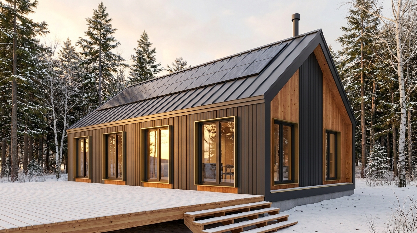北の蔵 外観 — AI render based on BIM specs
