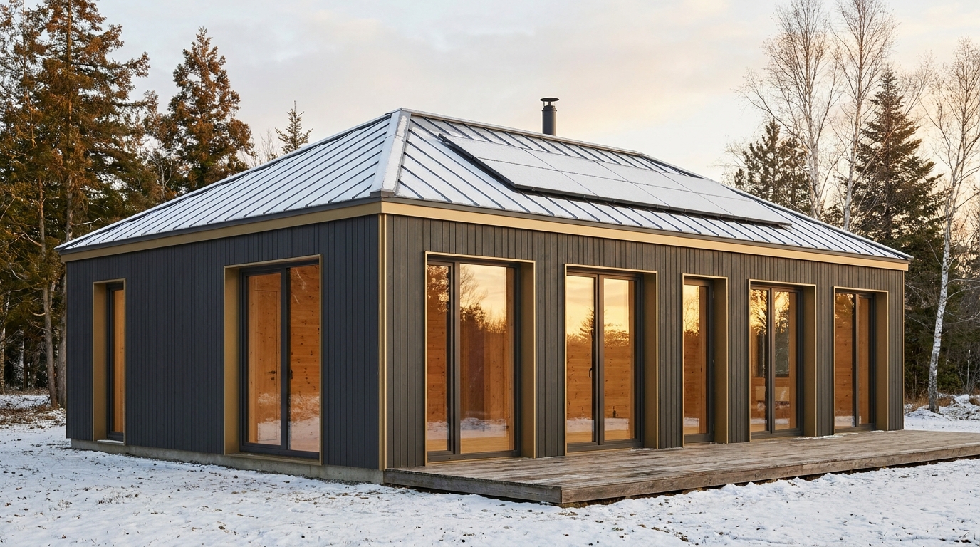 森の家 外観 — AI render based on BIM specs