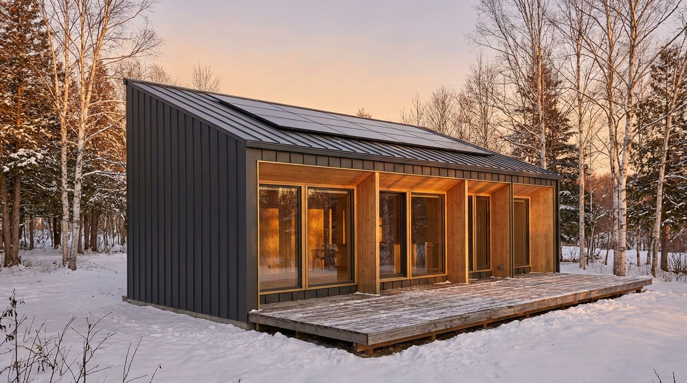 霧の家 外観 — AI render based on BIM specs
