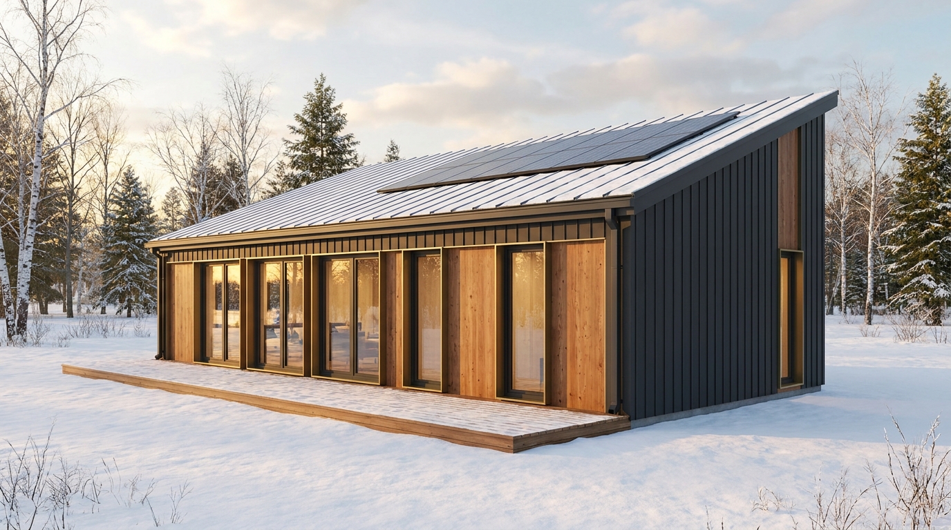 森の庵 外観 — AI render based on BIM specs