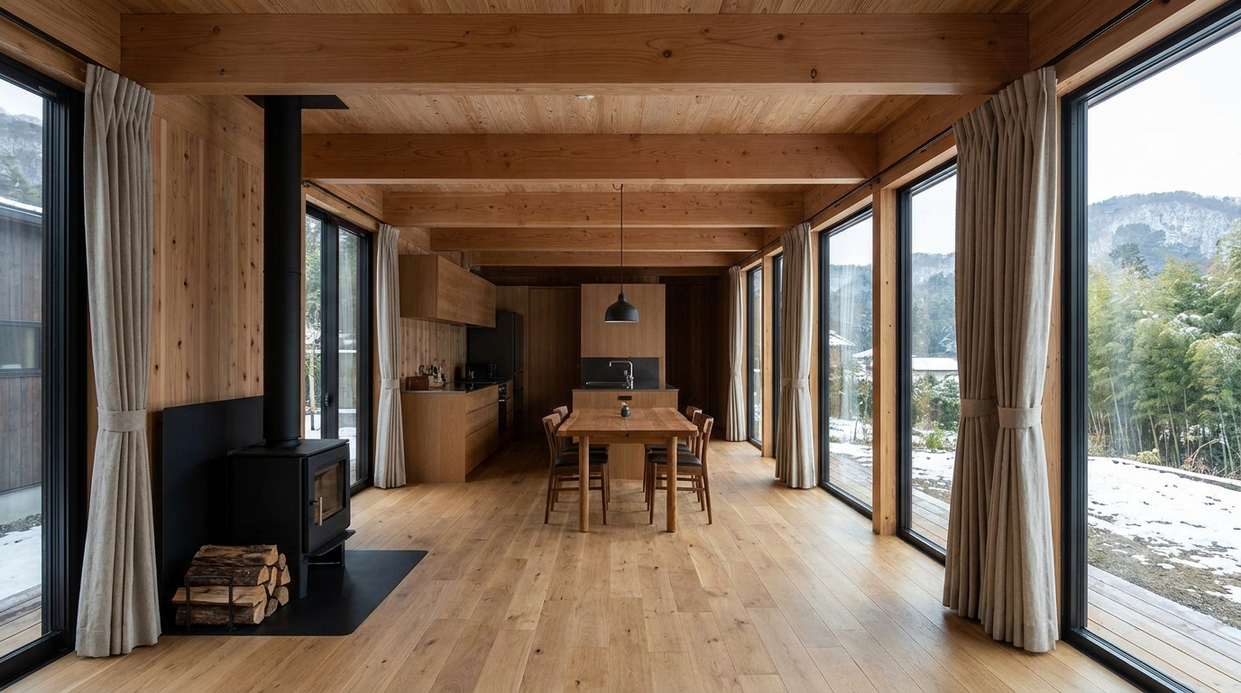 森の小屋 内観