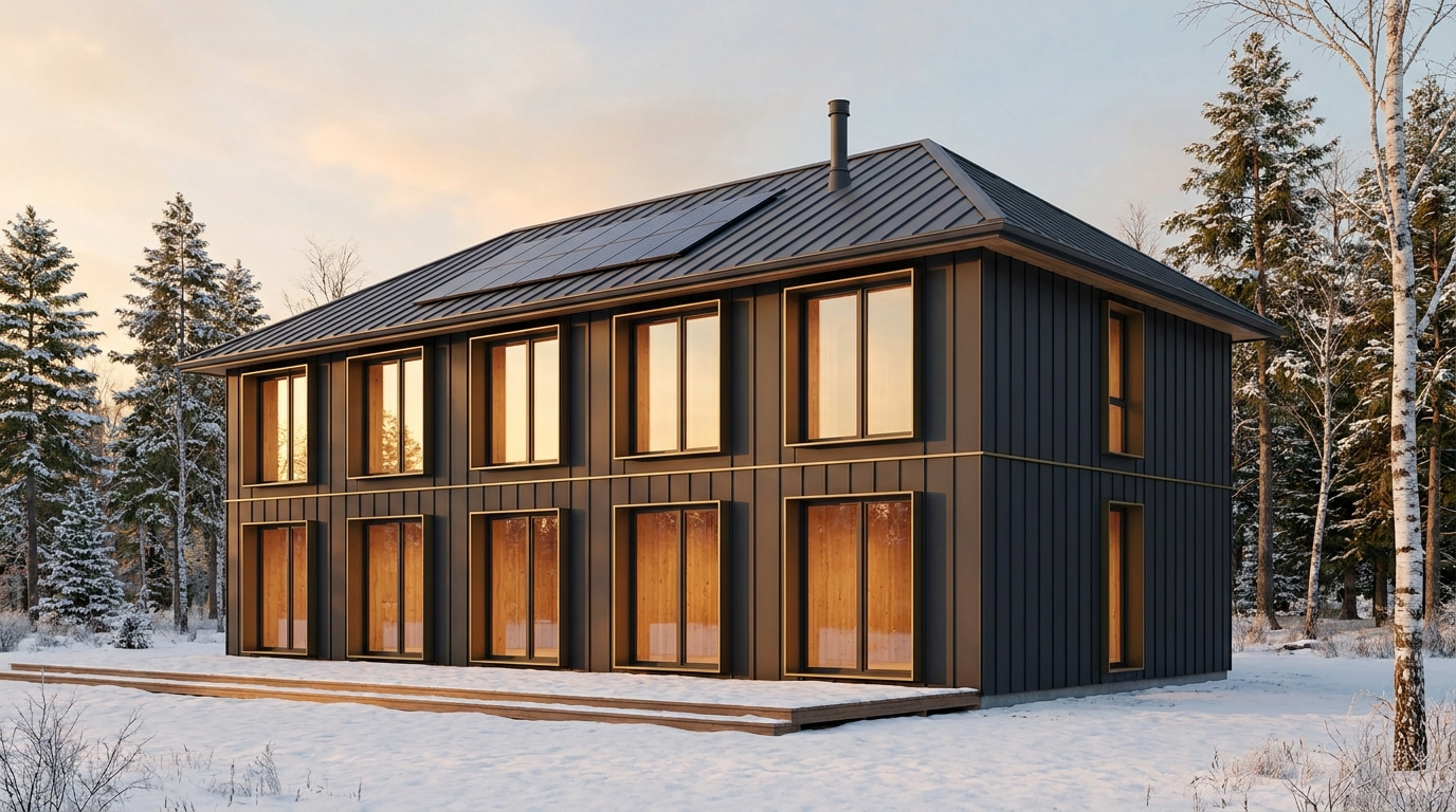 星の小屋 外観 — AI render based on BIM specs