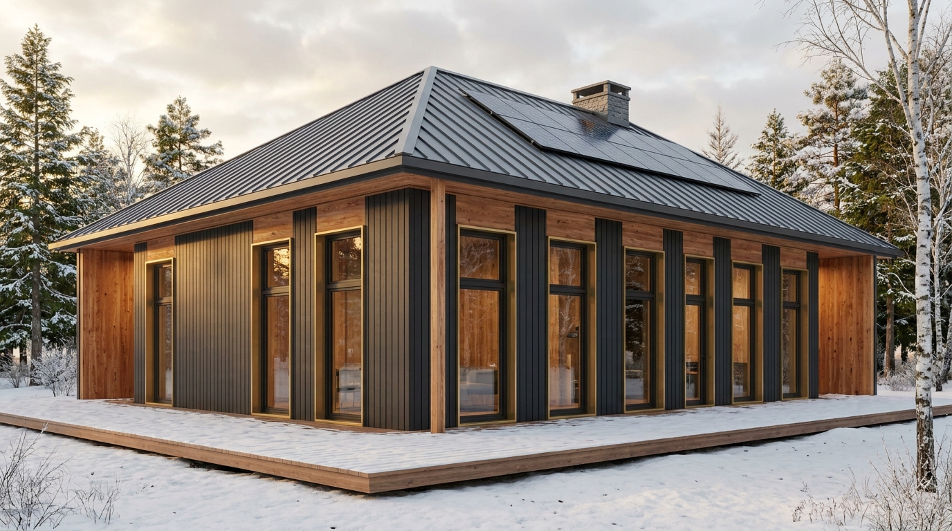 風の蔵 外観 — AI render based on BIM specs