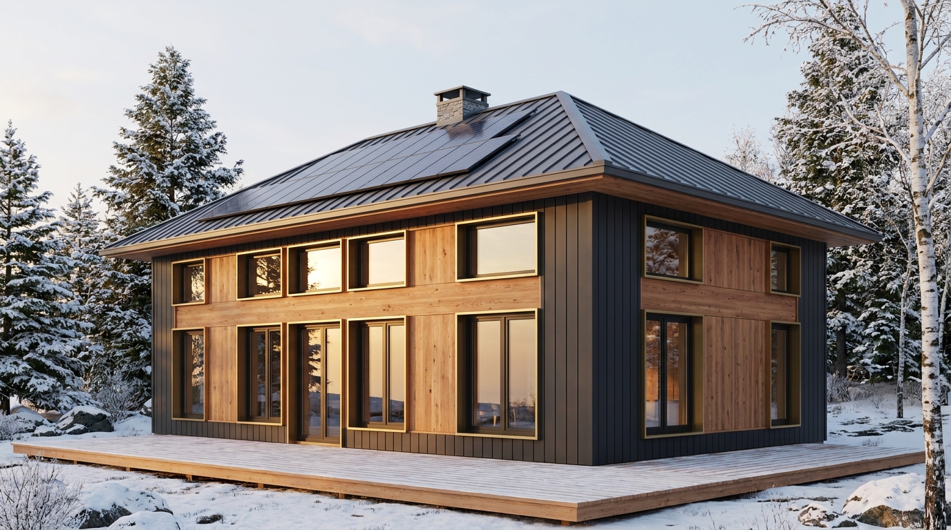 霜の蔵 外観 — AI render based on BIM specs