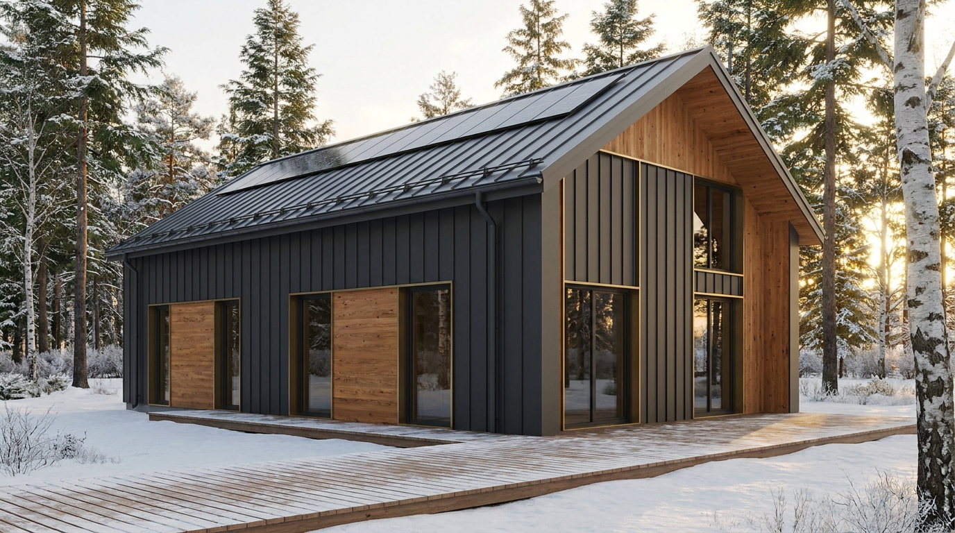 南の里 外観 — AI render based on BIM specs