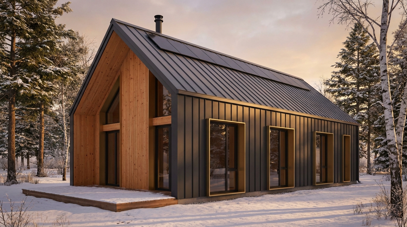 雨の家 外観 — AI render based on BIM specs