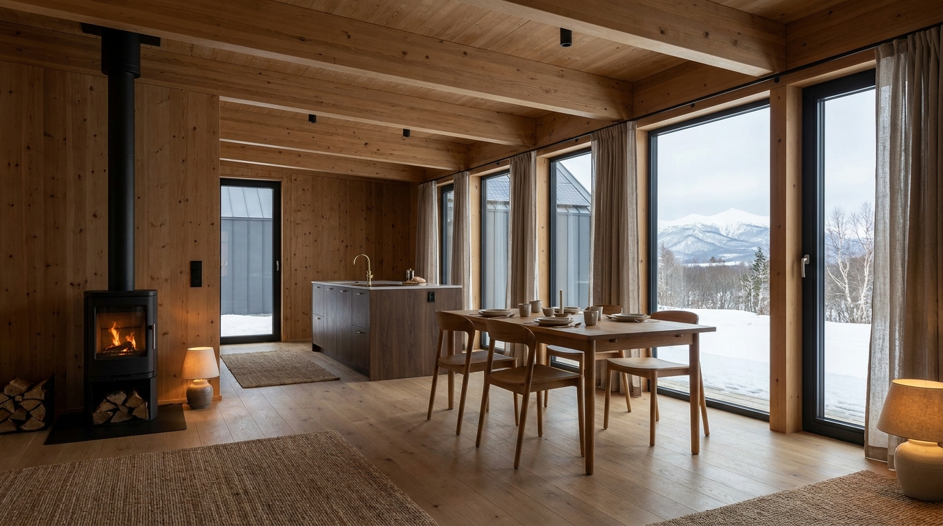 雪の小屋 内観