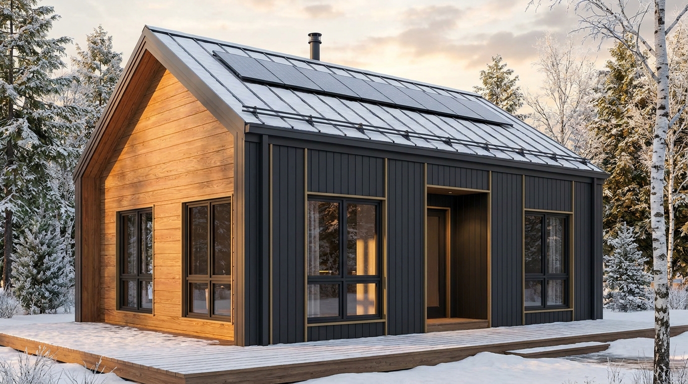 雪の蔵 外観 — AI render based on BIM specs
