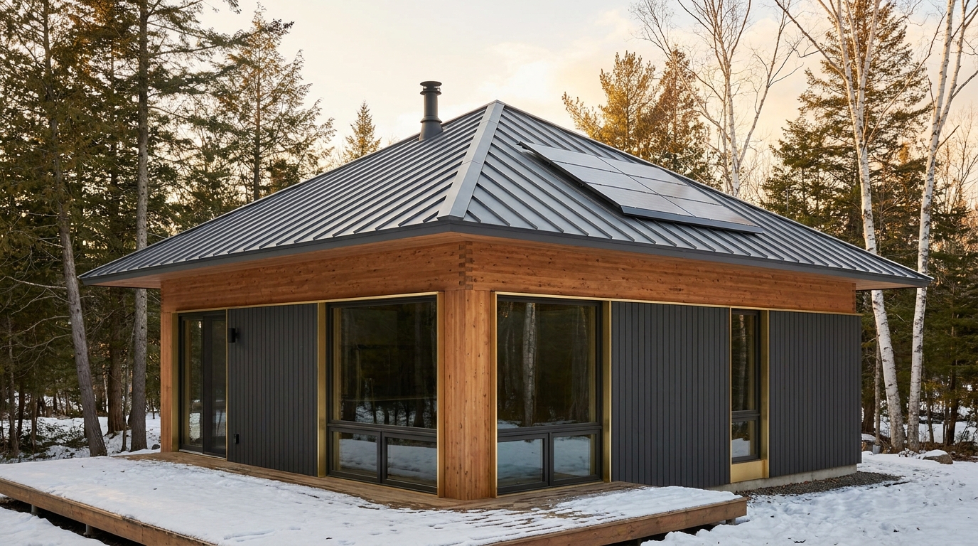 雪の館 外観 — AI render based on BIM specs