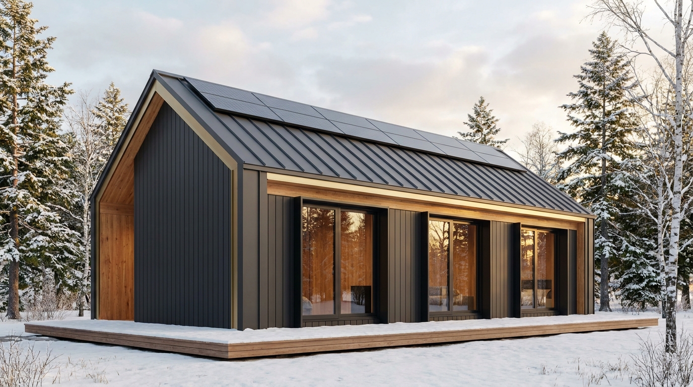 星の小屋 外観 — AI render based on BIM specs