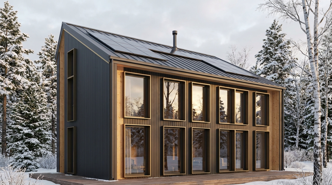 東の里 外観 — AI render based on BIM specs