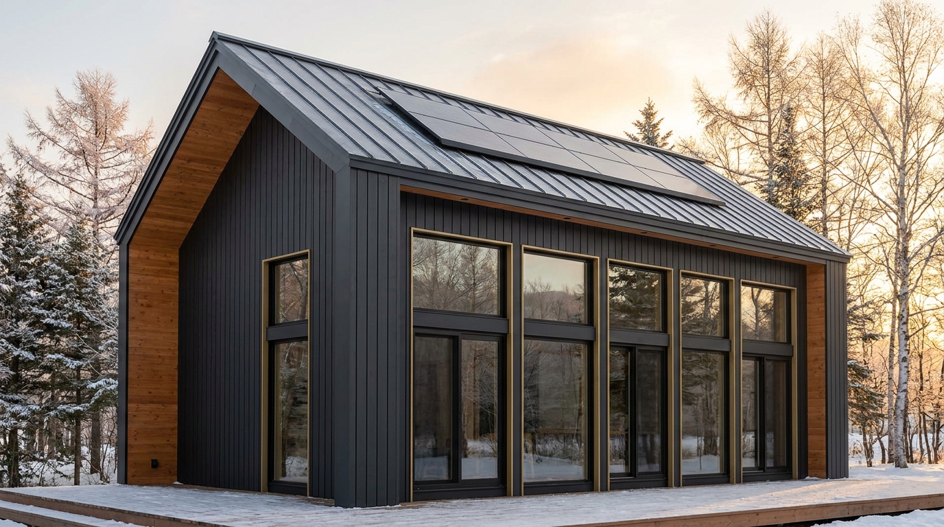 月の小屋 外観 — AI render based on BIM specs