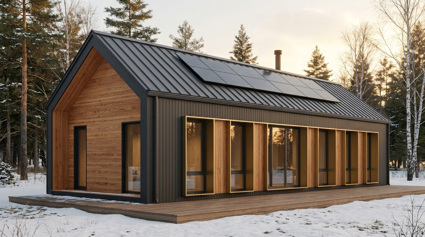 南の小屋 外観 — AI render based on BIM specs