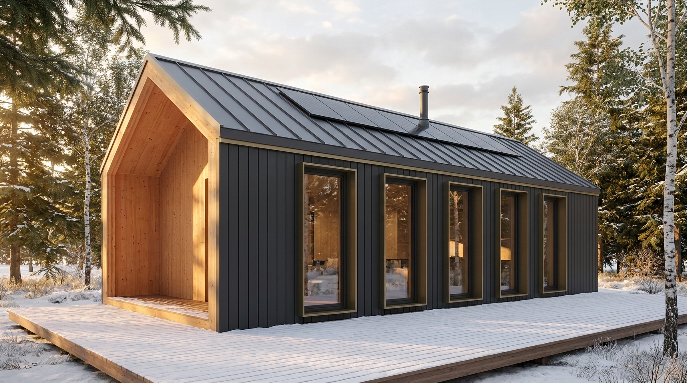 月の庵 外観 — AI render based on BIM specs