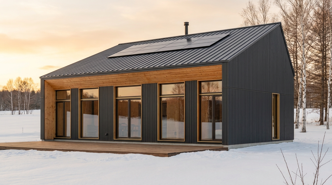 月の庵 外観 — AI render based on BIM specs