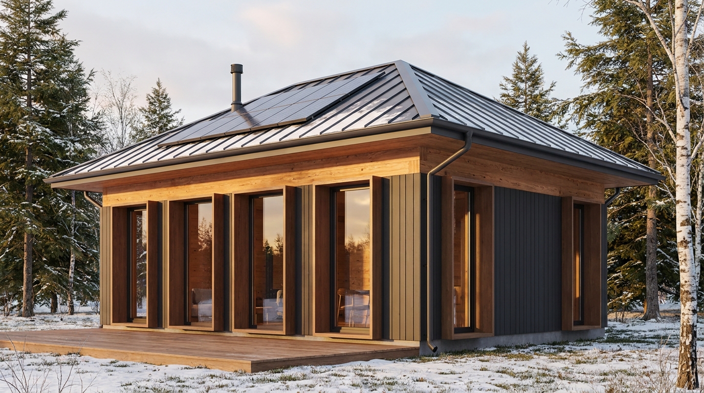 南の家 外観 — AI render based on BIM specs