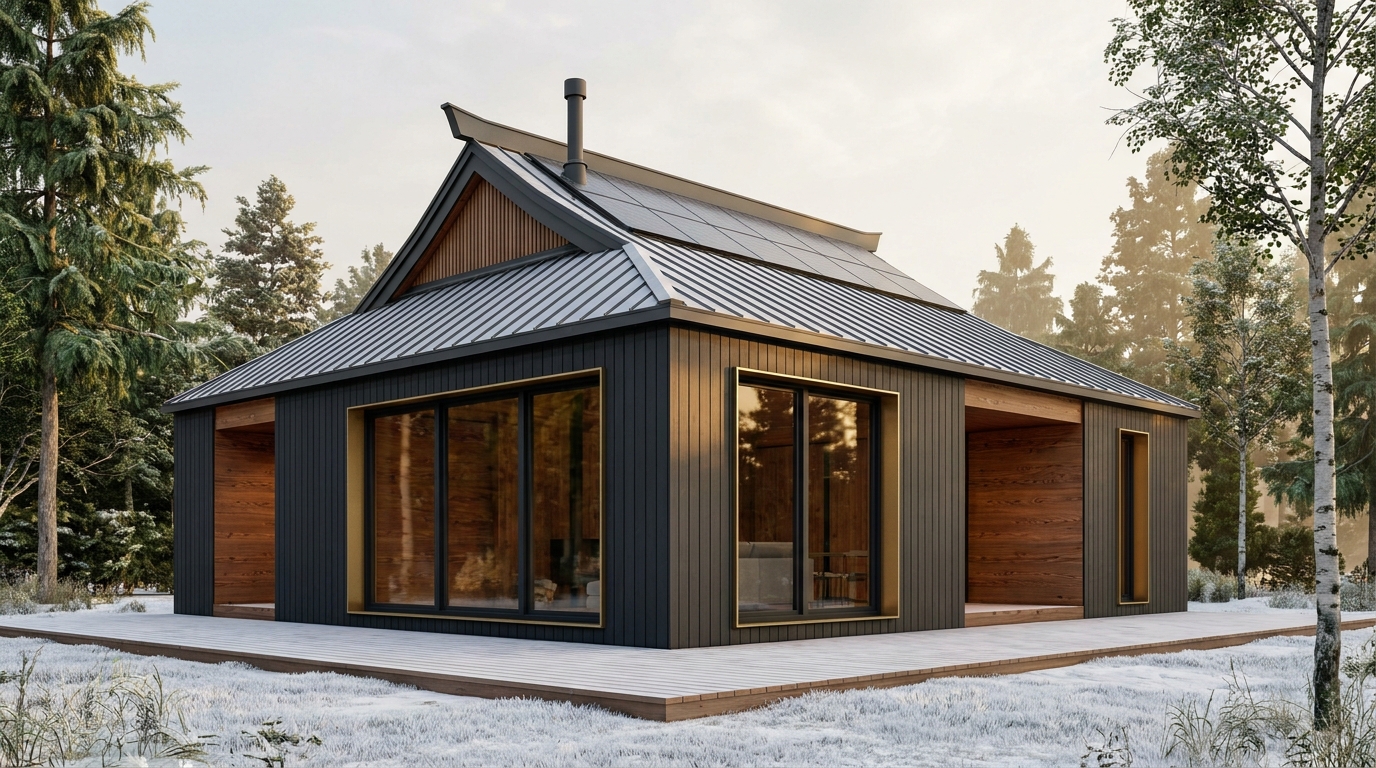 霜の館 外観 — AI render based on BIM specs