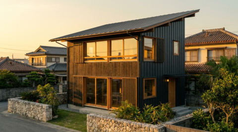 沖縄・茶室と縁側のある和の住まい