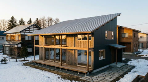 北海道・越屋根のある自然素材の家