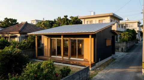 沖縄・越屋根のある自然素材の家