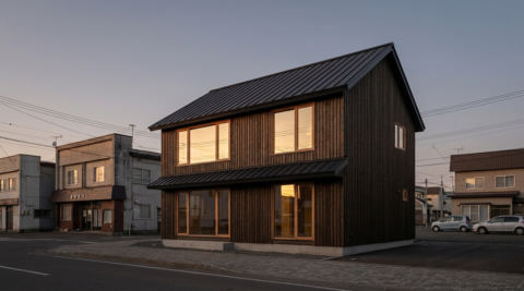 北海道・越屋根のある自然素材の家