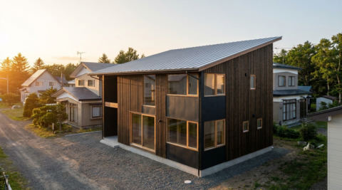 北海道・越屋根のある自然素材の家