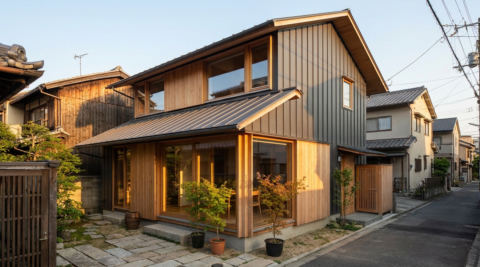 京都・越屋根のある自然素材の家