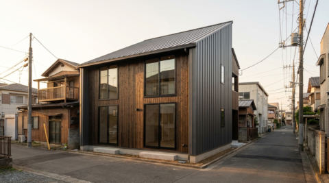 葛飾区柴又 — 軽量鉄骨工場併設住宅